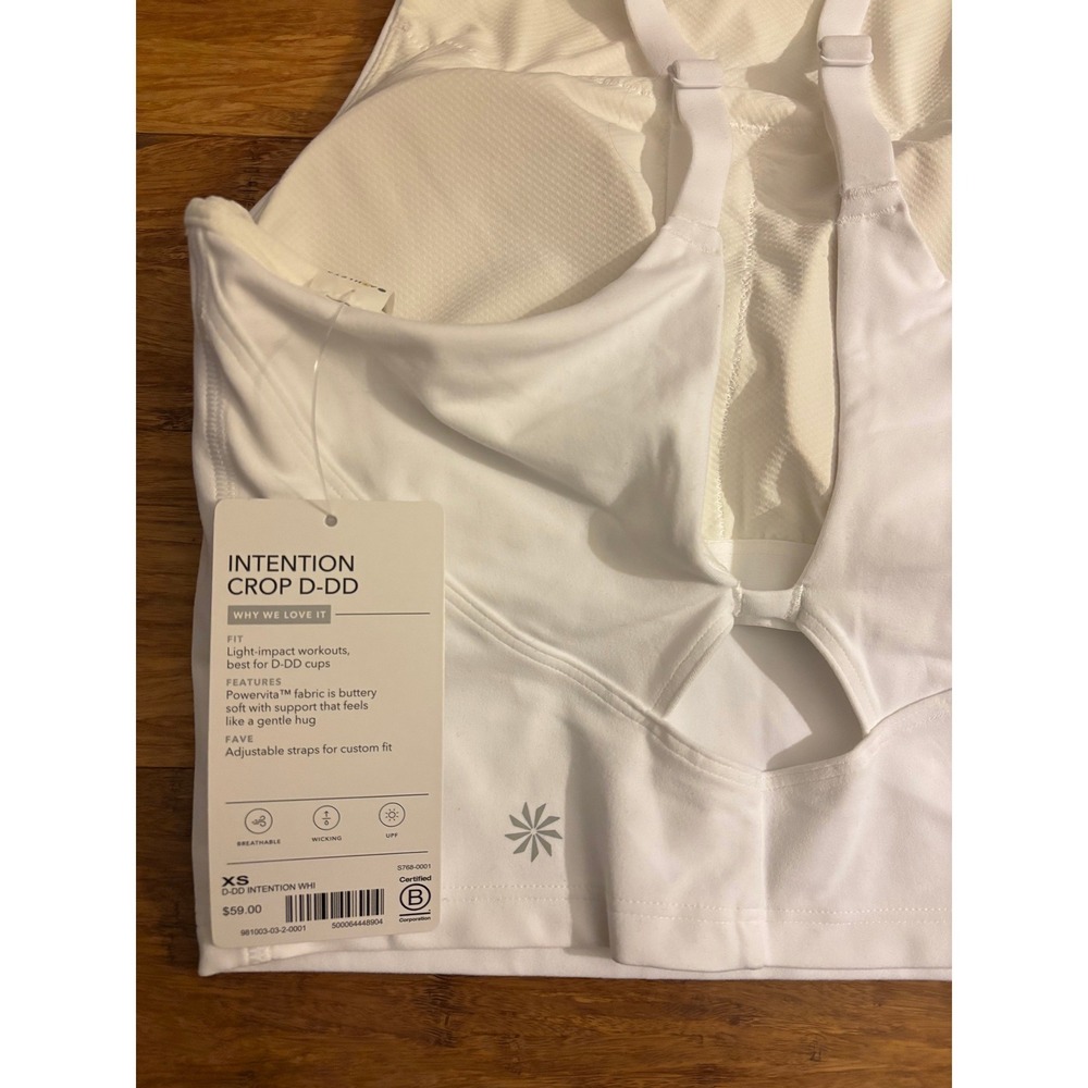 Athleta Intention Cropped Tank D-DD White XS Yoga Pilates Barre Dance NWT $59 - Picture 6 of 8